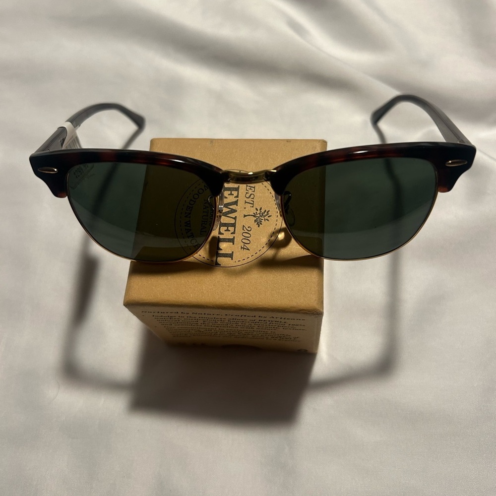 🔥🕶️Ray-Ban RB3016 Clubmaster Polarized Sunglasses Tortoise/Gold Green Lenses🕶️🔥
